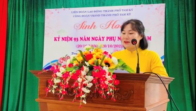 VKSND THÀNH PHỐ TAM KỲ TỔ CHỨC SINH HOẠT KỶ NIỆM 93 NĂM NGÀY PHỤ NỮ VIỆT NAM