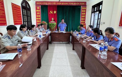 VKSND tỉnh Quảng Nam trực tiếp kiểm sát công tác thi hành án dân sự năm 2025 tại Chi cục Thi hành án dân sự huyện Phú Ninh